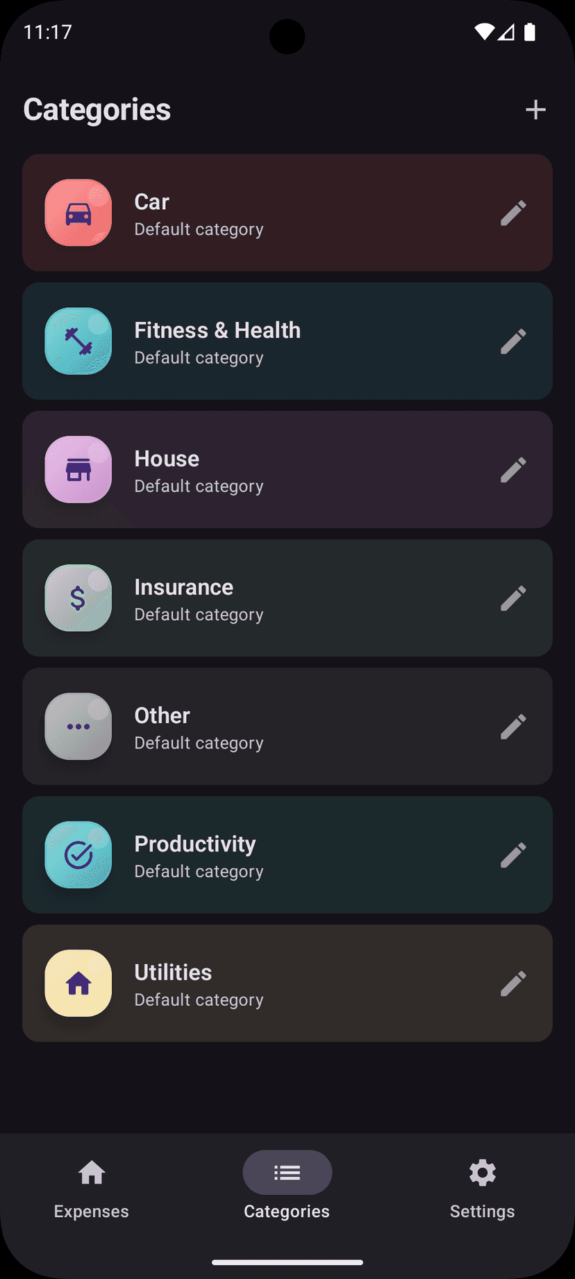 Billy app screenshot showing expense details and tracking features